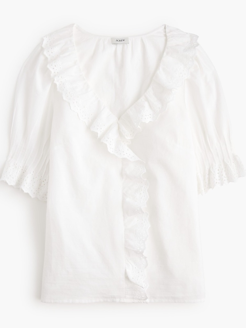 J. CREW Factory Eyelet Ruffle-front Top - Picture 4 of 4